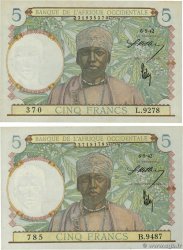 5 Francs Lot AFRIQUE OCCIDENTALE FRANÇAISE (1895-1958)  1942 P.25