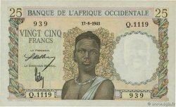 25 Francs AFRIQUE OCCIDENTALE FRANÇAISE (1895-1958)  1943 P.38