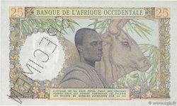25 Francs Spécimen FRENCH WEST AFRICA  1943 P.38s FDC