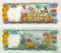 50 Cents et 1 Dollar Lot BAHAMAS  1968 P.26 et P.27 SUP+
