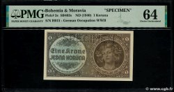 1 Koruna Spécimen BOHÊME ET MORAVIE  1940 P.03s pr.NEUF