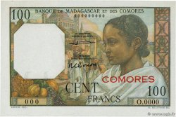 100 Francs Épreuve COMORES  1960 P.03p pr.NEUF