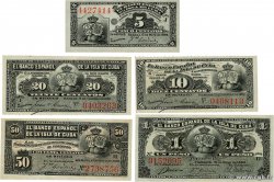 5, 10, 20, 50 Centavos et 1 Peso Lot KUBA  1896 P.045a au P.47a, P.52a et P.53a ST