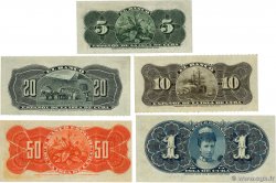 5, 10, 20, 50 Centavos et 1 Peso Lot CUBA  1896 P.045a au P.47a, P.52a et P.53a FDC