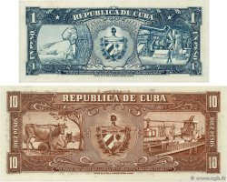 1 et 10 Pesos Lot CUBA  1960 P.087a et P.088c q.FDC