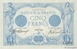 5 Francs BLEU FRANKREICH  1915 F.02.25 ST