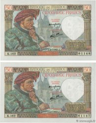 50 Francs JACQUES CŒUR Consécutifs FRANKREICH  1942 F.19.18 ST