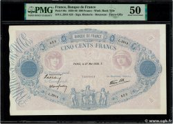 500 Francs BLEU ET ROSE modifié FRANCE  1938 F.31.12 XF+