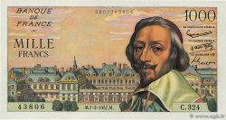 1000 Francs RICHELIEU FRANKREICH  1957 F.42.25 VZ+