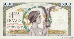 5000 Francs VICTOIRE FRANKREICH  1934 F.44.01 VZ
