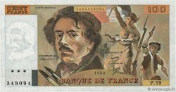 100 Francs DELACROIX modifié FRANCE  1982 F.69.06 SPL+