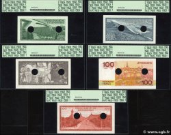 10 à 100 Francs Annulé LUXEMBURGO  1966 P.53 à 57 FDC