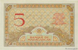 5 Francs Numéro radar MADAGASCAR  1937 P.035 pr.NEUF