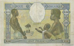 100 Francs MADAGASCAR  1937 P.040 q.BB