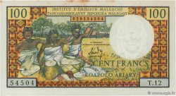 100 Francs - 20 Ariary MADAGASCAR  1964 P.057a XF