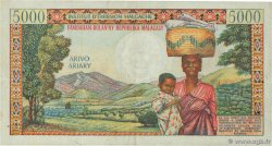 5000 Francs - 1000 Ariary MADAGASCAR  1966 P.060a BB