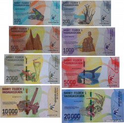 100 au 20000 Ariary Lot MADAGASKAR  2017 P.097, P.098, P.099, P.100, P.101, P.102, P.103, P.104 fST+