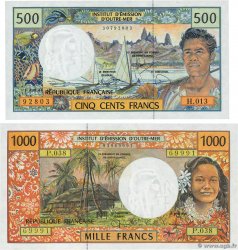 500 et 1000 Francs Lot POLYNÉSIE, TERRITOIRES D