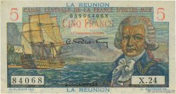 5 Francs Bougainville REUNION ISLAND  1946 P.41a XF+