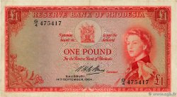 1 Pound RHODESIA  1964 P.25a F