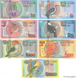 5 à 5000 Gulden Lot SURINAM  2000 P.146 à P.152 fST+