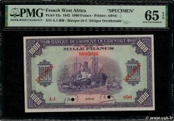 1000 Francs Spécimen FRENCH WEST AFRICA  1942 P.32s fST