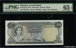 10 Dollars BAHAMAS  1965 P.38a NEUF