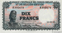 10 Francs CONGO BELGE  1955 P.30a