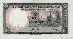 10 Francs CONGO BELGA  1955 P.30a q.FDC