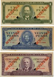 1, 20 et 50 Pesos Spécimen CUBA  1961 P.CS01- SPL a AU