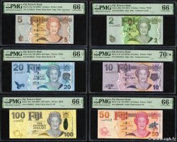 2 au 100 Dollars Lot FIJI  2011 P.109 à 114 UNC-