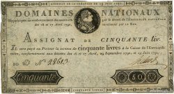 50 Livres FRANCIA  1791 Ass.13a MBC