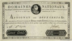 200 Livres filigrane 1792 FRANCIA  1792 Ass.29b