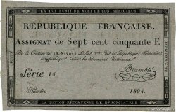 750 Francs Épreuve FRANKREICH  1795 Ass.49p VZ+
