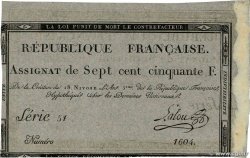 750 Francs Épreuve FRANCIA  1795 Ass.49p SPL+