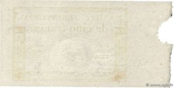 5 Francs Monval sans cachet FRANCE  1796 Ass.63a pr.NEUF
