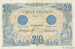 20 Francs BLEU FRANKREICH  1906 F.10.01 VZ+