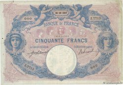 50 Francs BLEU ET ROSE Numéro spécial FRANCIA  1917 F.14.30 BC+