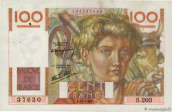 100 Francs JEUNE PAYSAN Favre-Gilly FRANCE  1947 F.28ter.01 VF