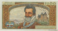 5000 Francs HENRI IV Spécimen FRANCE  1957 F.49.01Spn XF+