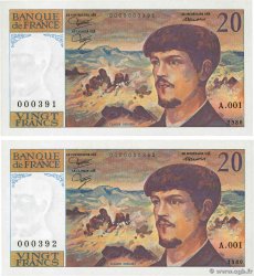 20 Francs DEBUSSY Petit numéro FRANCIA  1989 F.66.01A1 q.FDC