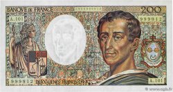 200 Francs MONTESQUIEU alphabet 101 FRANCIA  1992 F.70bis.01 FDC