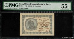 50 Centimes MINES DOMANIALES DE LA SARRE FRANKREICH  1920 VF.50.03 fST
