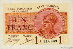 1 Franc MINES DOMANIALES DE LA SARRE FRANKREICH  1920 VF.51.01 ST