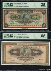 500 et 5000 Drachmes Lot GRIECHENLAND  1932 P.102a et P.103a VZ