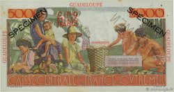 5000 Francs Schoelcher Spécimen GUADELOUPE  1952 P.38s EBC+