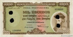 1000 Escudos Annulé INDIA PORTUGUESA  1959 P.46 MBC+