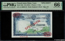 1 Piastre - 1 Kip Spécimen INDOCINA FRANCESE  1954 P.100s FDC