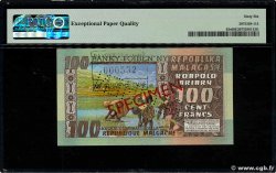 100 Francs - 20 Ariary Spécimen MADAGASCAR  1974 P.063s UNC