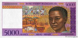 5000 Francs - 1000 Ariary Épreuve MADAGASCAR  1994 P.078s pr.NEUF